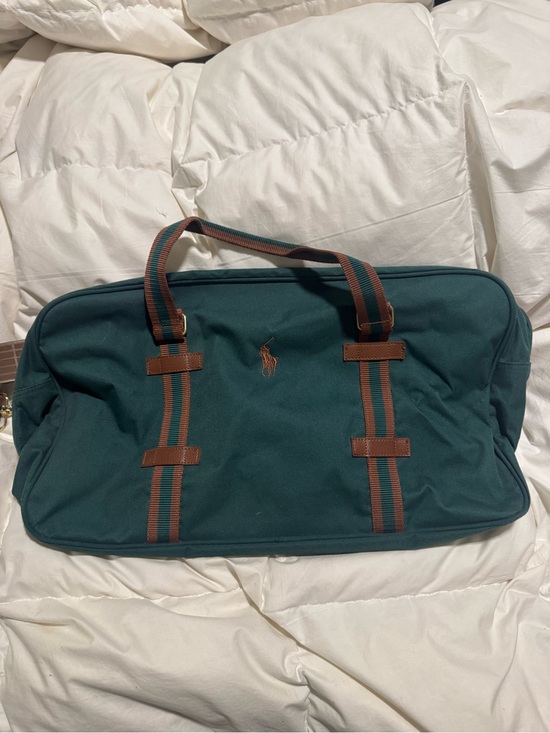 Polo Ralph Lauren Other - Vintage Polo by Ralph Lauren Forest Green Canvas Duffle with Brown Trim